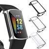 3-Pack Screen Protector Compatible with Fitbit Charge 5 (Not for Charge 4/3) TPU Rugged Bumper Case Cover All-Around Protective Plated Bumper Shell Accessories for Charge 5 Smartwatch miniinthebox