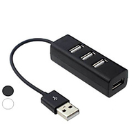 4-Port Hub Adapter Mini USB 2.0 Hi-Speed 4-Port Splitter Hub Adapter USB Hub For PC Computer Notebook Black White miniinthebox