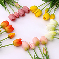 5 Branches Artificial Tulip Bouquets With Soft Rubber Hand Display 4x40cm 1 Branch miniinthebox