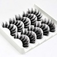5 pairs 3d false eyelashes handmade ultra light synthetic fibers 3d mink fake eyelashes reusable soft nature fluffy wispies long lashes with volume makeup eye lash extension set (3d-b)