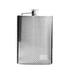 9 Oz hip Polished Stainless Steel Flask with Embossed pattern (Little Squares)