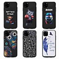 Case For Apple iPhone 11 iPhone 11 Pro iPhone 11 Pro Max Shockproof Frosted Pattern Back Cover sky Animal Feathers High Guality Black Bbackground TPU for iPhone SE (2020) 8 8 Plus X XS XR Xs Max