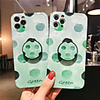 Case For Apple scene map iPhone 11 11 Pro 11 Pro Max photo frame private model series green wave dot pattern TPU material IMD craft glossy folding stand phone case