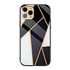 Case for Apple scene map iPhone 11 11 Pro 11 Pro Max X XS XR XS Max 8 Marble pattern diamond-shaped plated tempered glass back plate TPU frame 2-in-1 mobile phone case