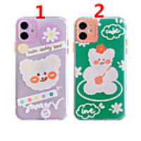 Case For Apple Scene Map iPhone 12 12 Pro 11 Pro Max Fine Hole Contrast Button Series Flower Bear Pattern Thick TPU Material Mobile Phone Case OS