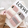 Case for iPhone 11Pro Max Mobile Phone Case Autumn And Winter New Stitching Color Plush XS Max Small Fresh Female Plush 6/7 / 8Plus Silicone Mobile Phone Protective Shell