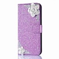 Case For Samsung Galaxy J7 (2017) / J7 (2016) / J5 (2017) Wallet / Card Holder / Rhinestone Full Body Cases Glitter Shine / Flower Hard PU Leather