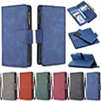 Case For Samsung Galaxy Note 20 Ultra Wallet Card Holder with Stand Full Body Cases Solid Colored PU Leather Galaxy S10E S9 Plus Note 10 A01 A11 M11 A21 A31 A41 A51 A71 A81 A91 A70E A20E A30S A40 A50