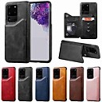 Case For Samsung Galaxy S20 / S20 Plus / S20 Ultra Wallet / Card Holder / with Stand Back Cover Solid Color Calf Print PU Leather / TPU for Galaxy S10 / S10E / S10 Plus / A50(2019) / A30S(2019)