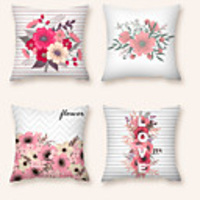 Cushion Cover 4PC Short Plush Soft Decorative Square Throw Pillow Cover Cushion Case Pillowcase for Sofa Bedroom 45 x 45 cm (18 x 18 Inch) Superior Quality Machine Washable