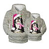 Daddy and Me Active Dog Santa Claus Graphic 3D Print Animal Print Long Sleeve Regular Hoodie Sweatshirt Gray