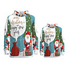 Daddy and Me Active Santa Claus Graphic 3D Print Animal Print Long Sleeve Regular Hoodie Sweatshirt Green