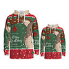 Daddy and Me Active Santa Claus Graphic 3D Print Animal Print Long Sleeve Regular Hoodie Sweatshirt Green