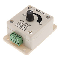 DC12-24V 8A PWM Manual Knob Dimmer Controller,  0%-100% PWM Dimming Control,  Brightness LED Dimmer Switch for 5050/3528 Single Color LED Strips,  Ribbon Lights,  Tape Lights or Other LED Products miniinthebox