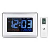DCF Alarm Clock Temperature and Humidity Meter Weather Forecast Station Indoor and Outdoor Thermometer Temperature and Humidity Monitor with German DCF Signal Automatic Calibration
