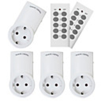 EU-2TX4RX Universal EU Socket Wireless 433.92 Mhz RF Remote Control Outlet Compatible For Smart Home 2 Remote 4 Socket
