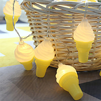 Ice Cream 3D Lamp Fairy String Lights Garland LED String Lights Outdoor Children