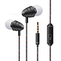 kdk-204 Wired In-ear Earphone 3.5mm Audio Jack Stereo Sweatproof InLine Control for Mobile Phone