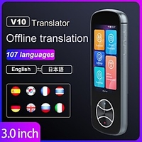 Language Translator Device 77 Languages Portable Language Translator Device 76.2 mm Rechargeable Real Time 2-way Translation Photo Recognition Translation for Business Learning miniinthebox