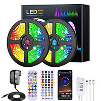 LED Smart Strip Lights 5M 10M 15M 20M RGB Music Sync 12V Waterproof LED Strip 2835 SMD Color Changing LED Light with Bluetooth Controller Adapter for Bedroom Home TV Back Light DIY Decor miniinthebox