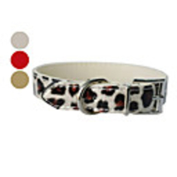Leopard Pattern Style Adjustable Dog Collar (Assorted Colors)