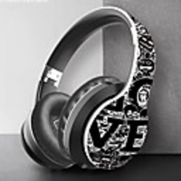 LITBest Hand drawn style Comfortable Wireless Headset Bluetooth Earphone Power Bass Headphone For Mobile Phone Music Calls Over-ear Headphone Bluetooth5.0 Stereo with Microphone with Volume Control