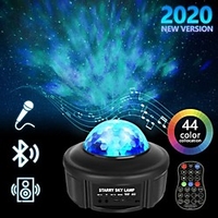 LIXFIELD Star Sky Night Light LED Projector Colour Changing Lamp With Bluetooth Speaker and Remote Control - Fun Galaxy and Ocean Water Pattern - Table Wall and Ceiling Party and Disco Lighting miniinthebox
