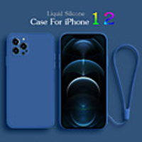 Luxury Liquid Silicone Case For iPhone 12 Mini Pro Max 11 Protector Case For iPhone XS MAX XR X 7 8 PLUS SE2 2020 Cover With Strap