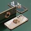 Luxury Plating Cases For Samsung Galaxy Back Cover A73 A53 A33 S22 Ultra S21 Plus S20 A72 A52 A42 A32 Plating TPU Soft Back Cover With Ring Holder Stand For Samsung Galaxy Note 20 Ultra miniinthebox