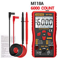 M118A Digital Mini Multimeter Tester Auto Mmultimetro True Rms Tranistor Meter with NCV Data Hold 6000counts Flashlight