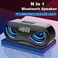 M6 Cool Owl Design Bluetooth Speaker LED Flash Wireless Loudspeaker FM Radio Alarm Clock TF Card Support Select Songs By Number