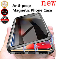 Magnetic Case with Screen Protector For Apple iPhone 12 11 Pro Max Anti peep Full Body Cases Solid Colored Tempered Glass Phone Case For iPhone XS mAX XR X 7 8 Plus SE2020 miniinthebox