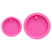 Mirror Epoxy Round Keychain Silicone Mold Chocolate Fondant Mold Aromatherapy Car Hanger