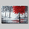 Oil Painting Hand Painted Abstract Abstract Landscape Comtemporary Modern Roll Canvas Black Red Rolled Without Frame
