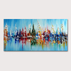 Oil Painting Hand Painted Abstract Abstract Landscape Modern Stretched Canvas With Stretched Frame