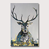 Oil Painting Hand Painted Abstract Animals Modern Rolled Canvas Rolled Without Frame