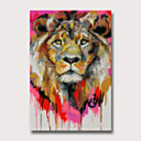 Oil Painting Hand Painted Abstract Animals Modern Rolled Canvas Rolled Without Frame