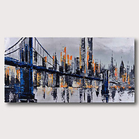 Oil Painting Hand Painted Abstract Comtemporary Modern Stretched Canvas With Stretched Frame