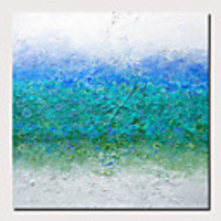 Oil Painting Hand Painted Abstract Landscape Comtemporary Modern Stretched Canvas With Stretched Frame