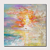 Oil Painting Hand Painted Abstract Landscape Comtemporary Modern Stretched Canvas With Stretched Frame or Rolled Without Frame