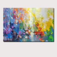 Oil Painting Hand Painted Abstract Landscape Comtemporary Modern Stretched Canvas With Stretched Frame or Rolled Without Frame