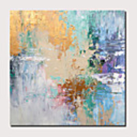 Oil Painting Hand Painted Abstract Landscape Comtemporary Modern Stretched Canvas With Stretched Frame or Rolled Without Frame