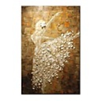 Oil Painting Hand Painted Abstract People Comtemporary Modern Stretched Canvas With Stretched Frame