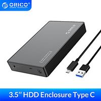 ORICO 3.5 inch HDD Case Type C SATA to USB3.0 External Hard Drive Enclosure for 2.5/3.5inch SSD Disk HDD Box Case Support UASP 18TB miniinthebox