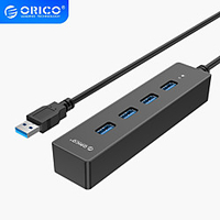 ORICO 4 port A to 4USB3.0 high-speed hub 30cm conjoined data cable blue LED indicator 5Gbps fast transmission miniinthebox