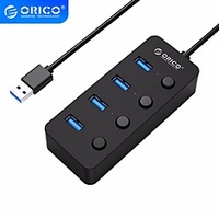 ORICO 4 Port USB 3.0 HUB With Individual Power Switches Multi USB Splitter OTG Adapter for PC Computer Laptop Accessories miniinthebox