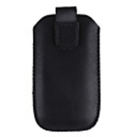 Protective Leather Case for Nokia E66 - Black