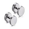 punk rock round titanium steel stud earrings