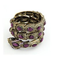 Retro Personalized Exaggerated Rhinestones Snake Shape Multiturn Elastic Bracelet (Assorted Colors)