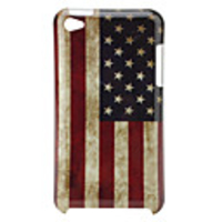 Retro Protective Hard Case for iPod Touch 4 (US Flag and Newspaper)